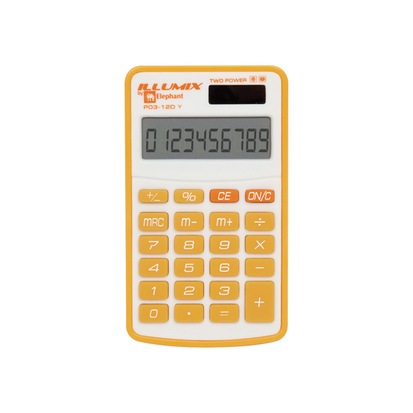 เครื่องคิดเลข ตราช้าง รุ่น P03-12D เครื่องคิดเลข 12 หลัก มีฝาพับ