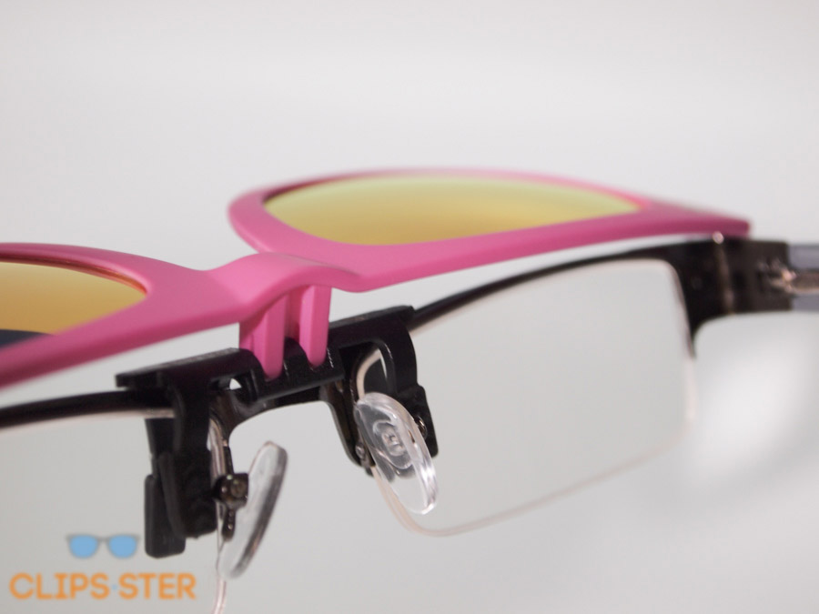 คลิปออนกันแดด Clipsster รุ่น Wayster กรอบชมพูเลนส์แดงปรอท