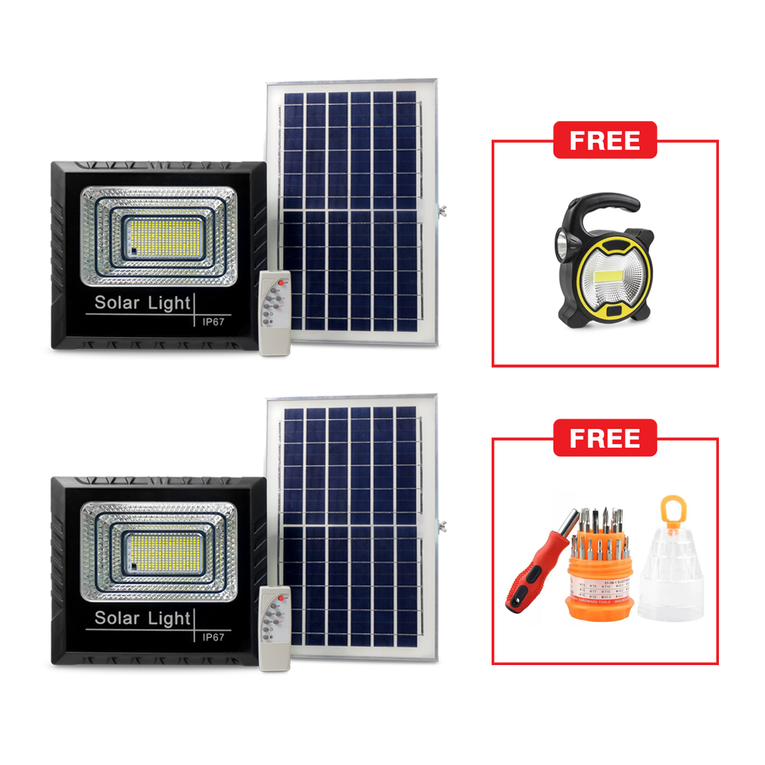Set Solar Cell 600W 2 ชุด แถมฟรี!! ไฟฉายพกพา และไขควง 30 หัว