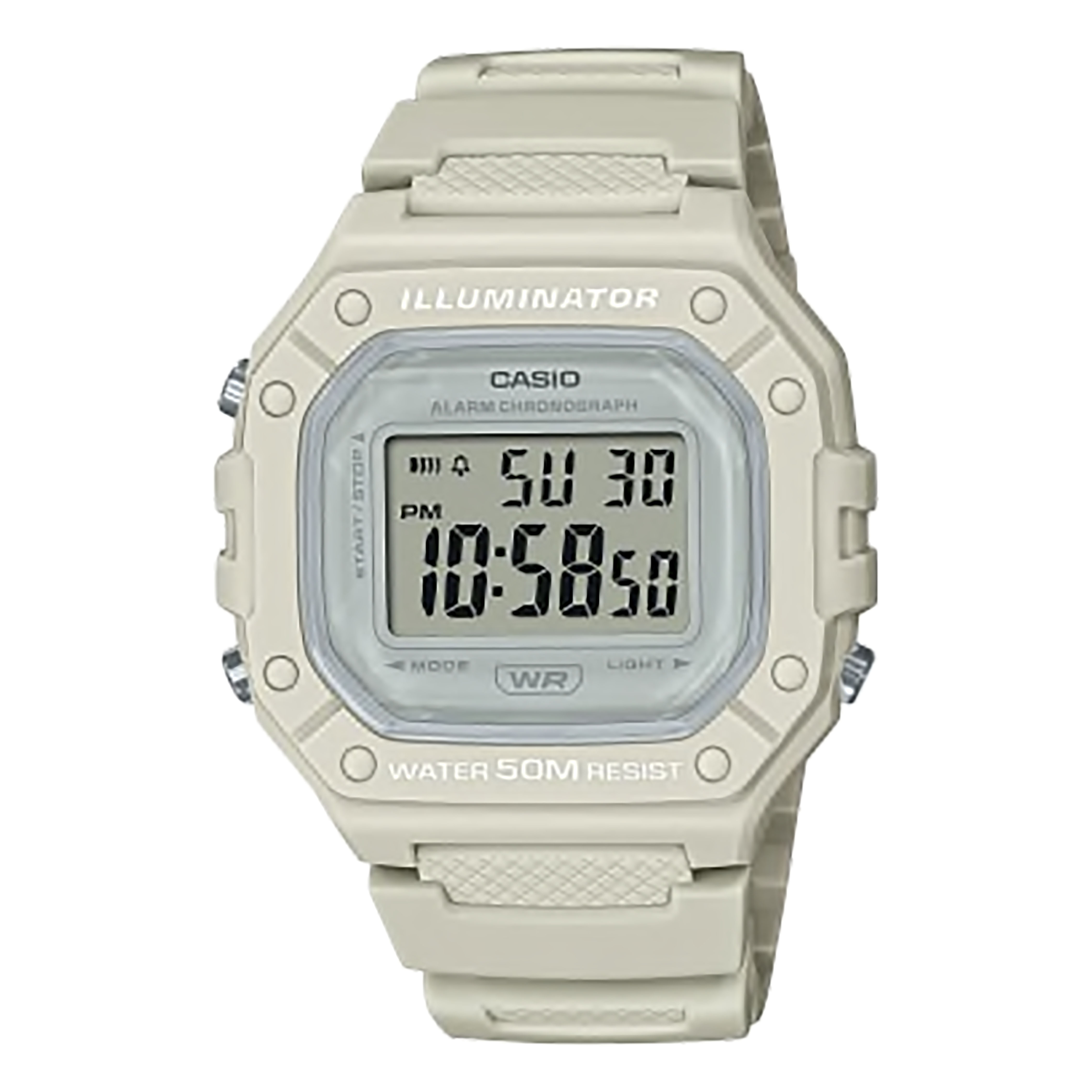 CASIO Standard รุ่น W-218HC-8AVDF สีครีม เทา สินค้าใหม่ ของแท้ รับประกันศูนย์ CMG