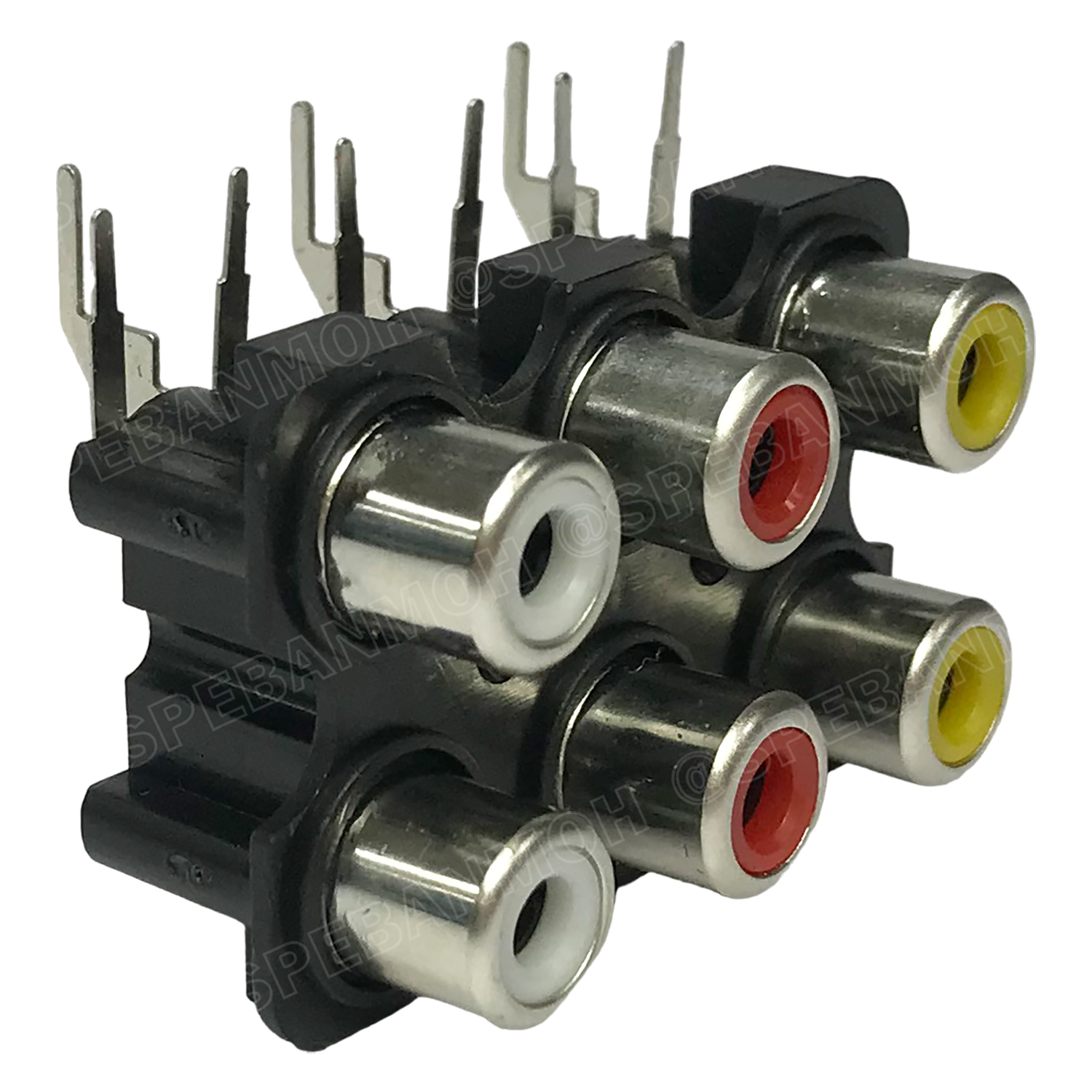 [ 2 ชิ้น ] RCA-F-200-6P-YRW แจ็ค RCA 6ช่อง ลงปริ้น RCA 6P For PCB Board แจ็ค RCA ตัวเมีย ลงปริ้น ติดแท่น พลาสติก Female RCA Connecter RCA ตัวเมีย แจ็คอาร์ซีเอตัวเมีย ติดแท่นแอมป์รถยนต์ แจ็คแดงขาว RCA SOCKET สำหรับบอร์ด PCB