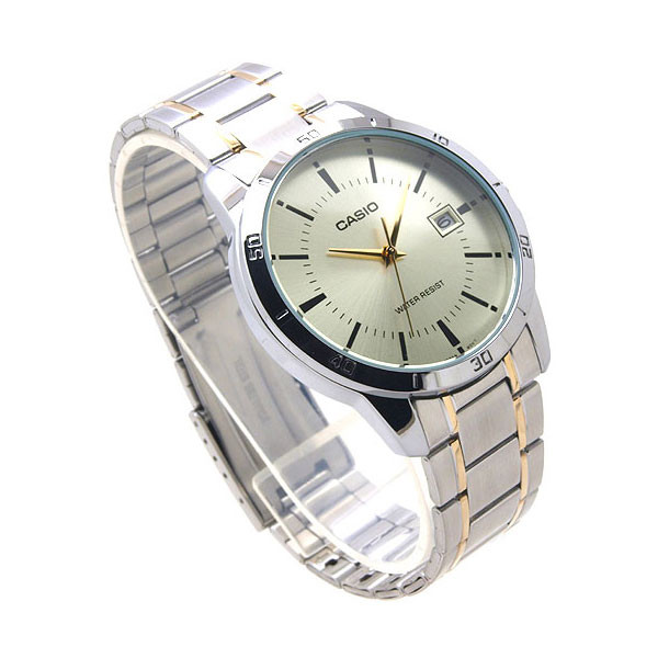 CASIO NORMAL รุ่น MTP-V004SG-9A สายสแตนเลส สีเงิน มีวันที่ สินค้าของเเท้