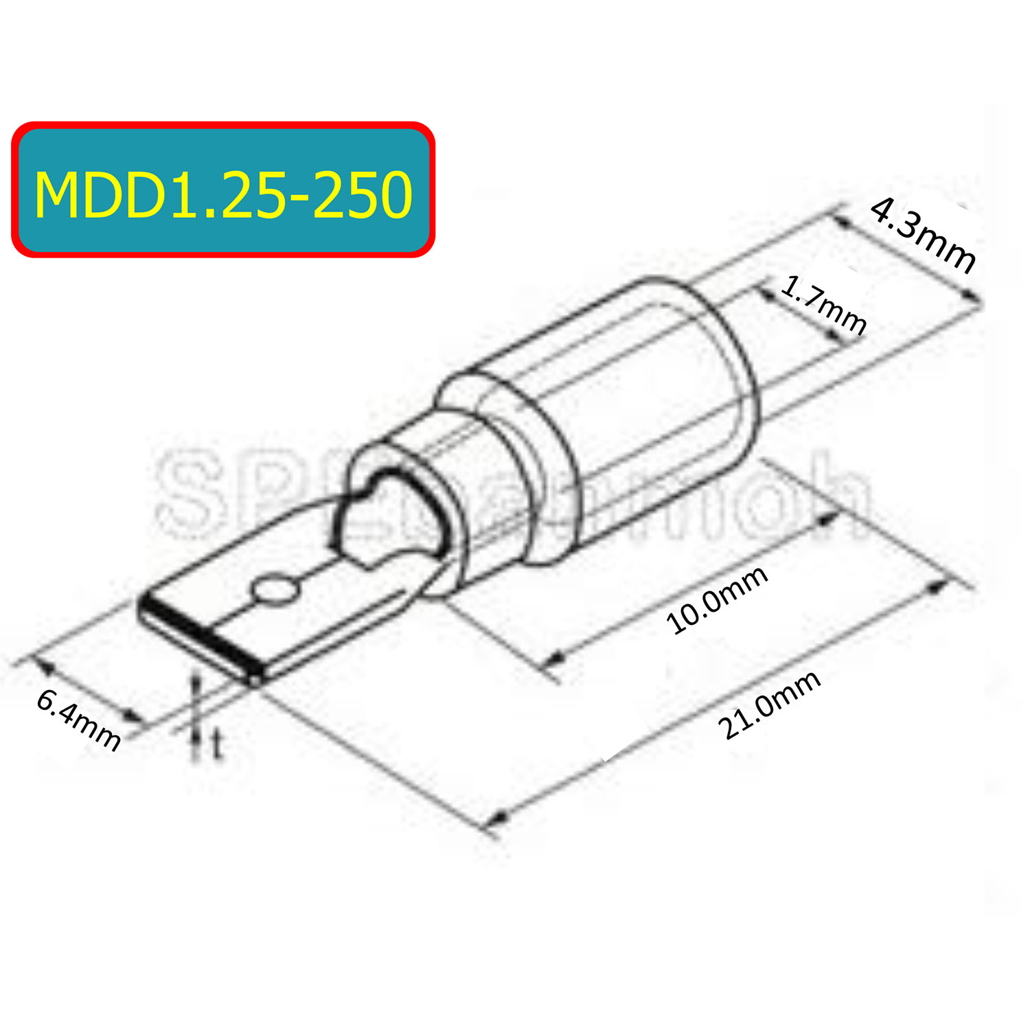 [ 100 ตัว/ถุง ] MDD1.25-250 สีแดง Red หางปลาเสียบแบน ตัวผู้ หุ้มฉนวน สำหรับสาย 0.5-1.5 mm2 22-16awg หางปลาหุ้มฉนวน Crimping Terminal หางปลาเสียบแอร์ ตัวผู้ Male เทอร์มินอลต่อสาย ขั้วต่อสายไฟ Insulated Terminal ตัวต่อสาย หุ้มฉนวน ข้อต่อสายแบบย้ำ Crimp Slee