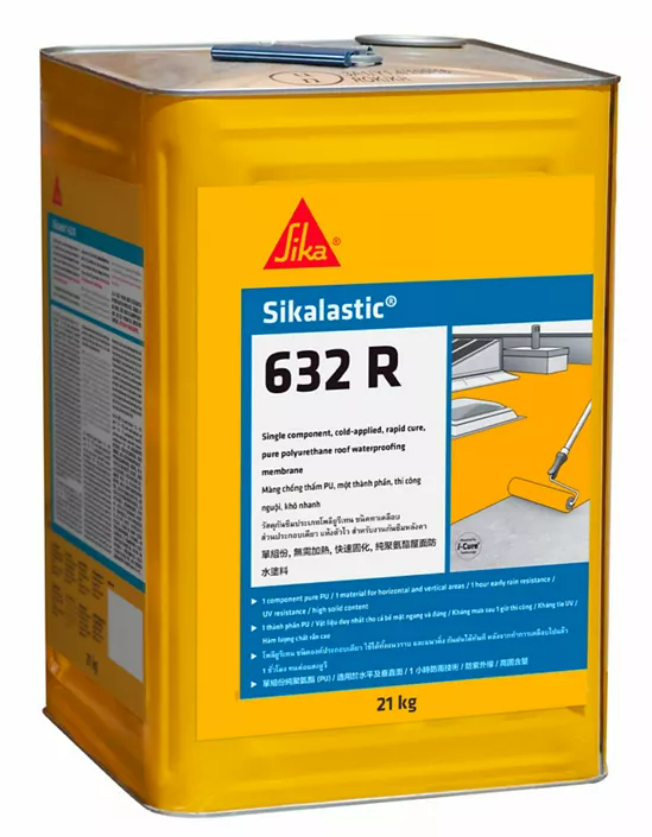 Sikalastic®-632 R วัสดุกันซึมหลังคา ประเภทโพลียูรีเทน ชนิดทาเคลือบ ส่วนประกอบเดียว แห้งตัวไว