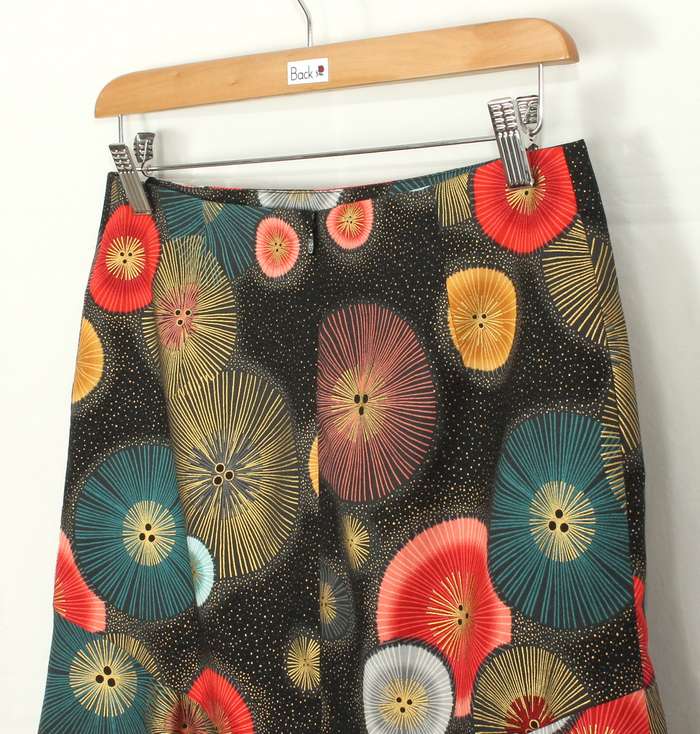 SK-211 กระโปรงแฟชั่น&ทำงาน ทรงย้วย ผ้าคอตตอนญี่ปุ่นพิมพ์ลายวงกลมกราฟฟิคแฟนซี