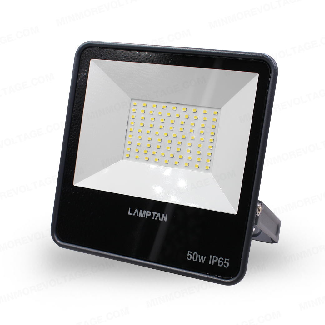 โคมฟลัดไลท์ 50w แสงขาว รุ่น HARDEN ยี่ห้อ LAMPTAN ( กันน้ำ รับประกันน้ำไม่เข้า )