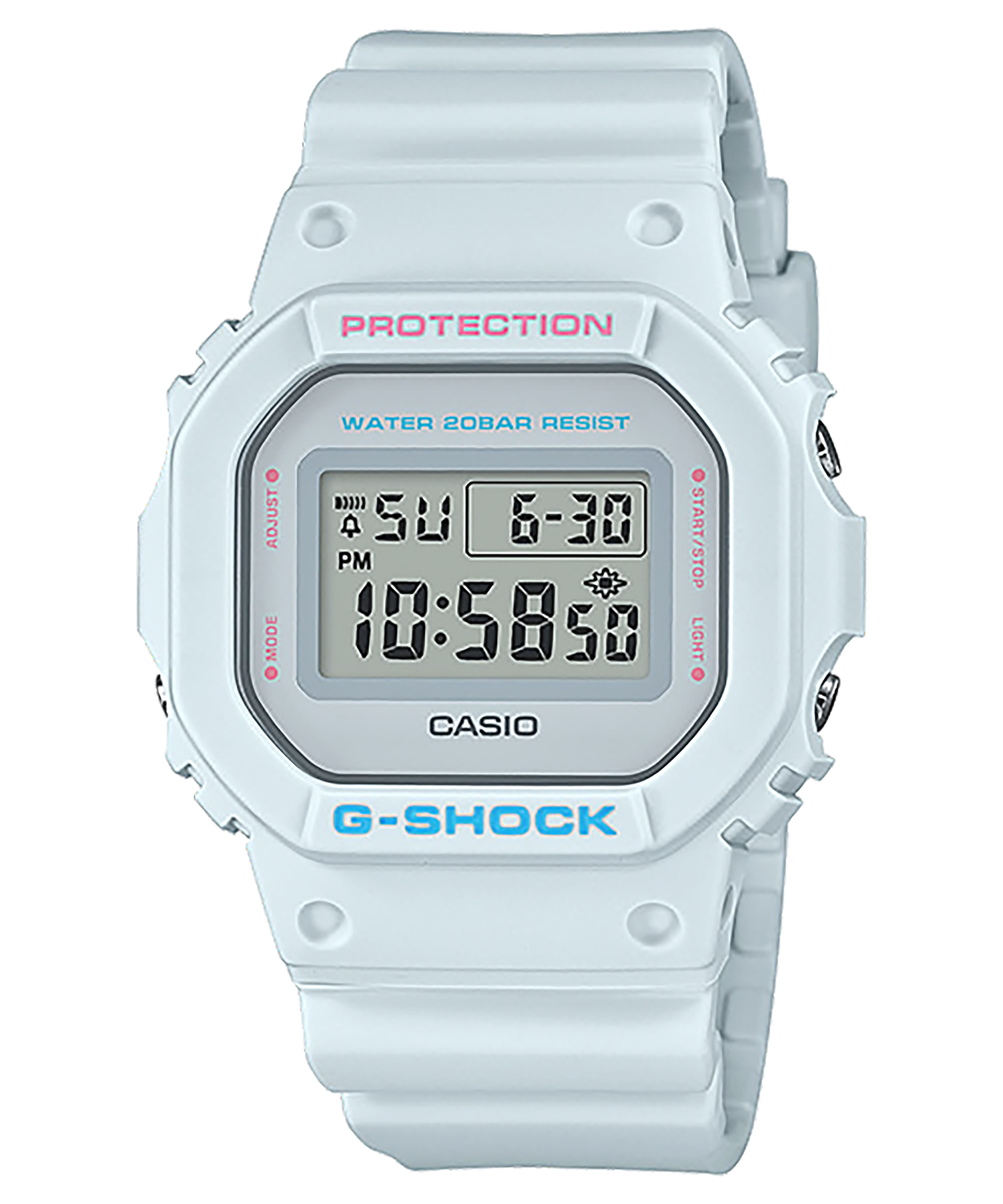CASIO G-SHOCK รุ่น DW-5600SC-8DR สีขาว อม ฟ้า เทา พาสเทล สายเรซิ่น สินค้าของเเท้ ประกันศูนย์ CMG