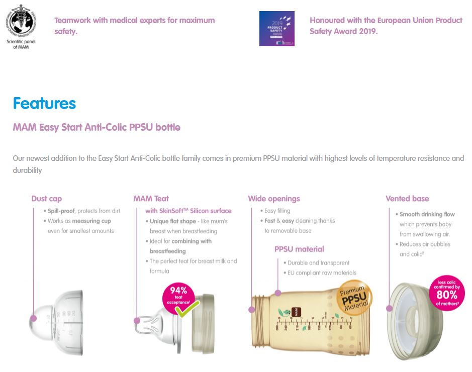 ขวดนม MAM Easy Start Anti-Colic PPSU Bottle 160ml สีชา