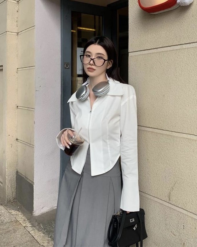 YY Zipper shirt เสื้อเชิ้ตแต่งซิป