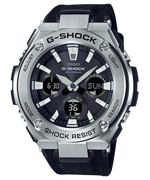 CASIO G-SHOCK รุ่น GST-S130C-1ADR สีดำ กรอบเงิน สายผ้า CORDURA® สินค้าใหม่ ของแท้ รับประกันศูนย์ CMG