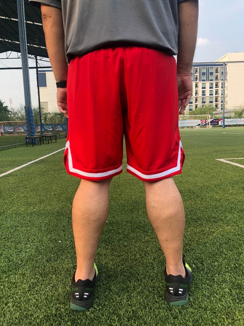 กางเกงวอม Free Size 3ส่วน ผ้าร่ม ใส่ออกกำลังกาย 2XL 3XL 4XL สีแดง