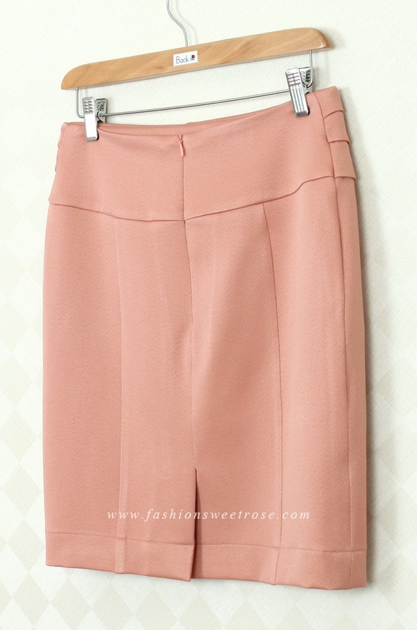 SK-304 กระโปรงแฟชั่น&ทำงาน ทรงสอบ ผ้า ZARA สีพีช Peach
