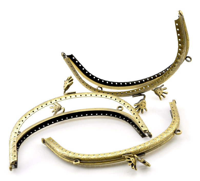 ปากกระเป๋าปิ๊กแป๊กสีทองแดง ขนาด 16x10cm(6 2/8"x3 7/8") 1 ชิ้น