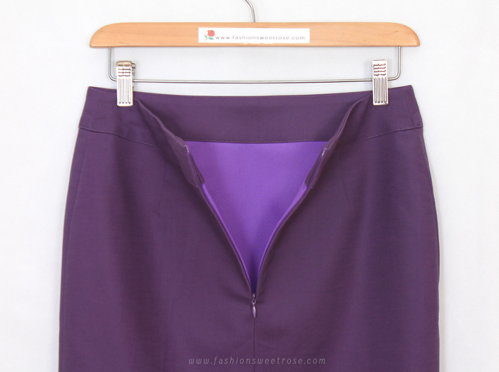 SK-487 กระโปรงทรงสอบ ผ้าคอตต้อนญี่ปุ่นเนื้อสเปนเดกสีม่วง