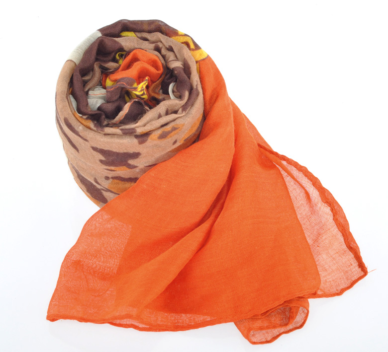 ผ้าพันคอ/คลุมไหล่ Polyester พิมพ์ลาย ขนาด 180cmx110cm(70-7/8"x43-1/4") 1 ชิ้น