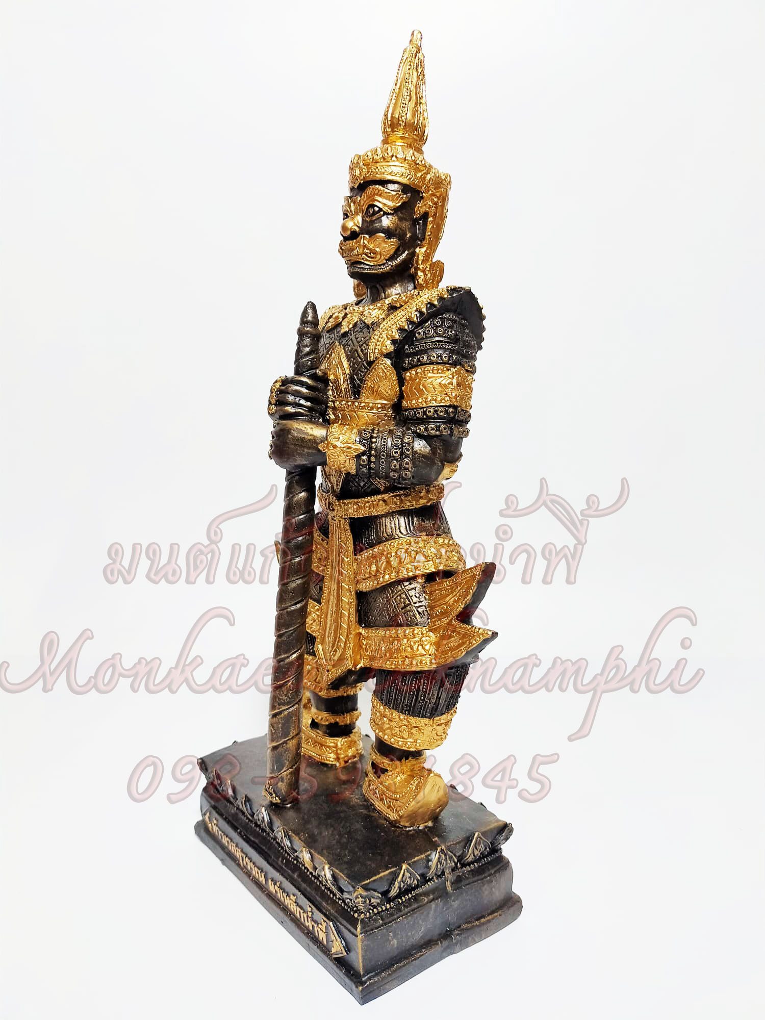 ท้าวเวสสุวรรณแร่เหล็กน้ำพี้ ขนาดสูง 16.5 นิ้ว ฐาน 6x3.5 นิ้ว