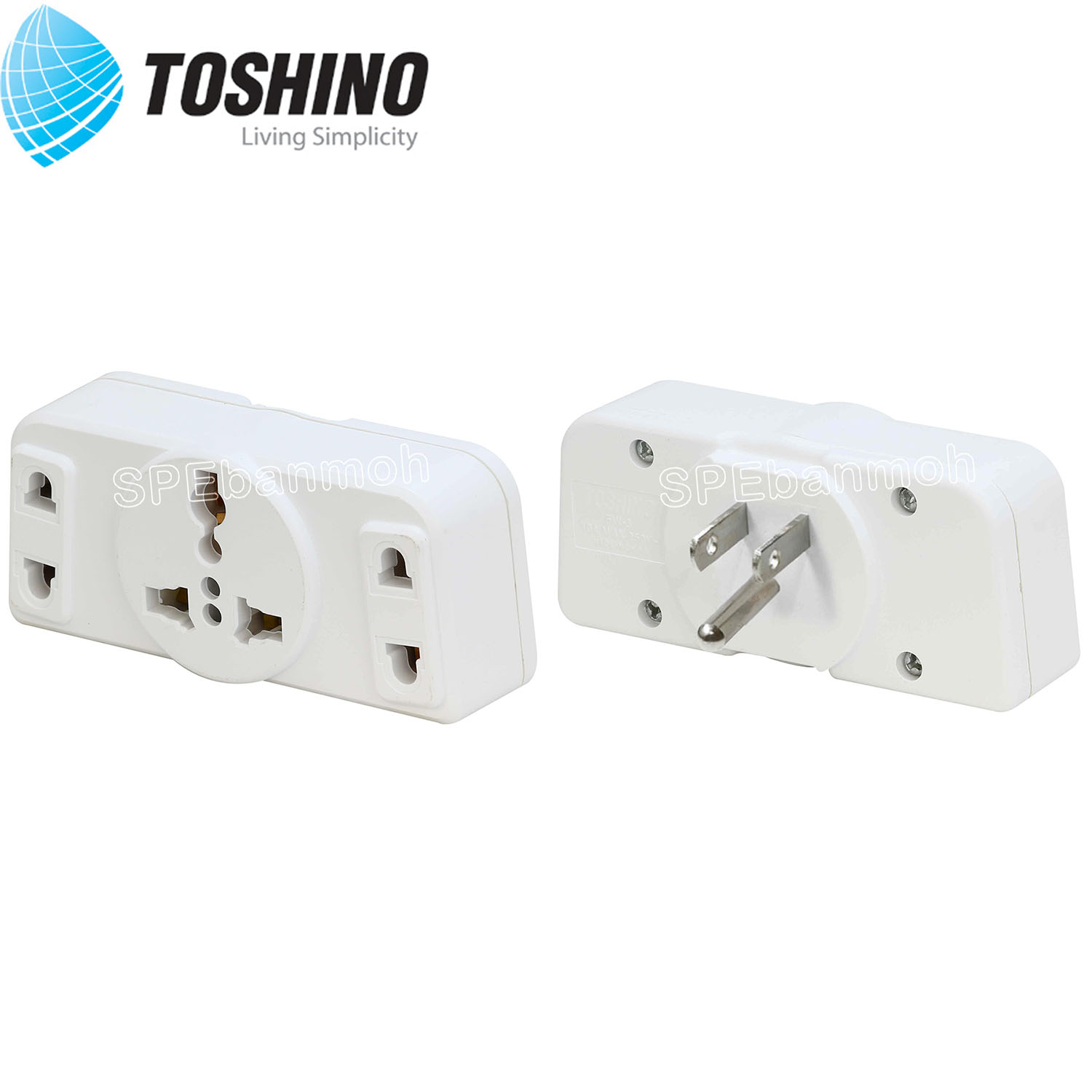 [ 1ชิ้น ] TW3-B ปลั๊กแปลงขาแบน 3P แยก 3 ทาง TW3 Series Toshino 10A 250V เต้ารับนานาชาติ โตชิโน่ 3WAY Universal AC Adapter Plug 2300W ไฟบ้าน โตชิโน่ Toshino Adaptor Plug มาตรฐาน มอก หัวแปลงปลั๊ก AC โตชิโน Travel Plug ปลั๊กท่องเที่ยว 2300วัตต์