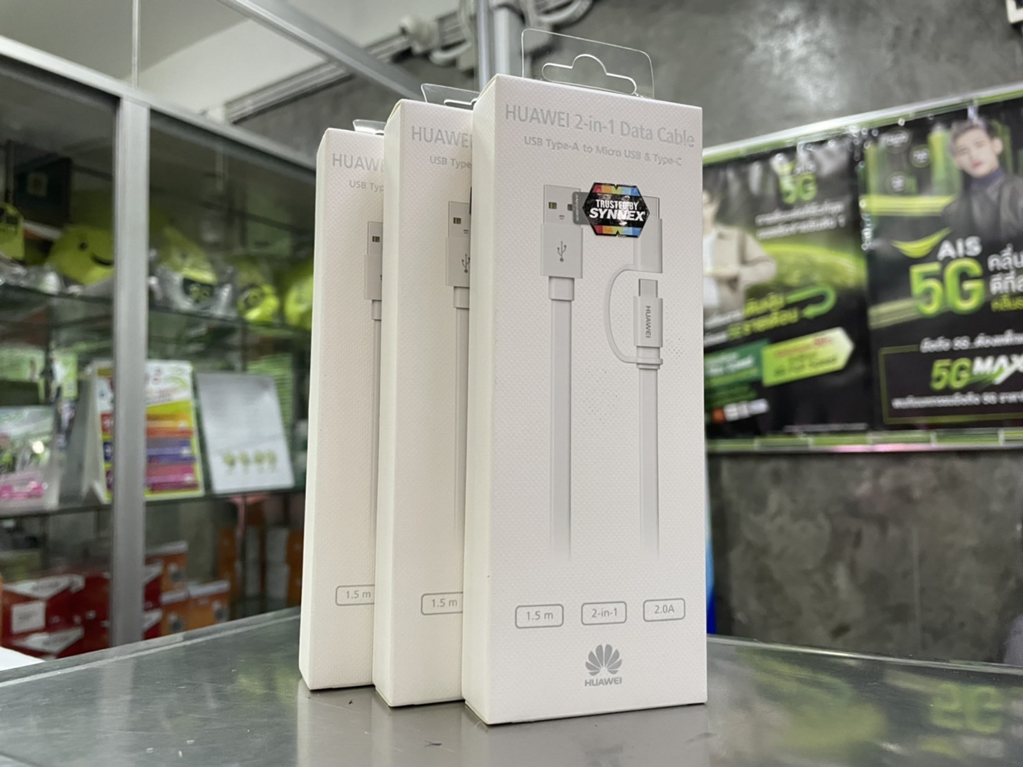 สายชาร์จแท้ 2in1 HUAWEI AP55S MicroUSB/Type-C 2A III รับประกัน 1 ปี