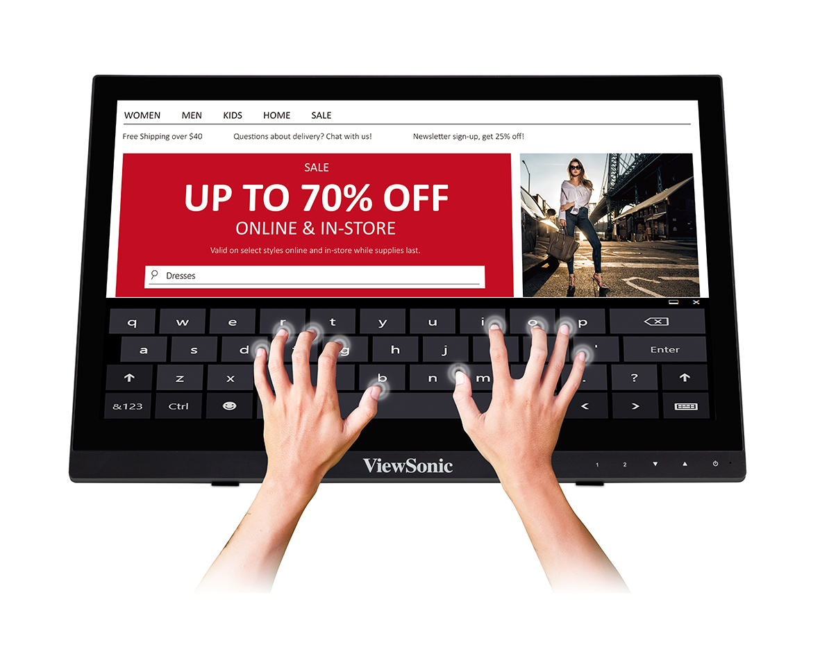 Monitor ViewSonic TD1630-3 16" 10-point Touch Screen ประกันศูนย์ไทย