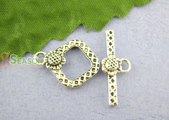 สลัก/ตะขอสำหรับเชื่อมต่อสร้อย สีเงิน antique 5 set