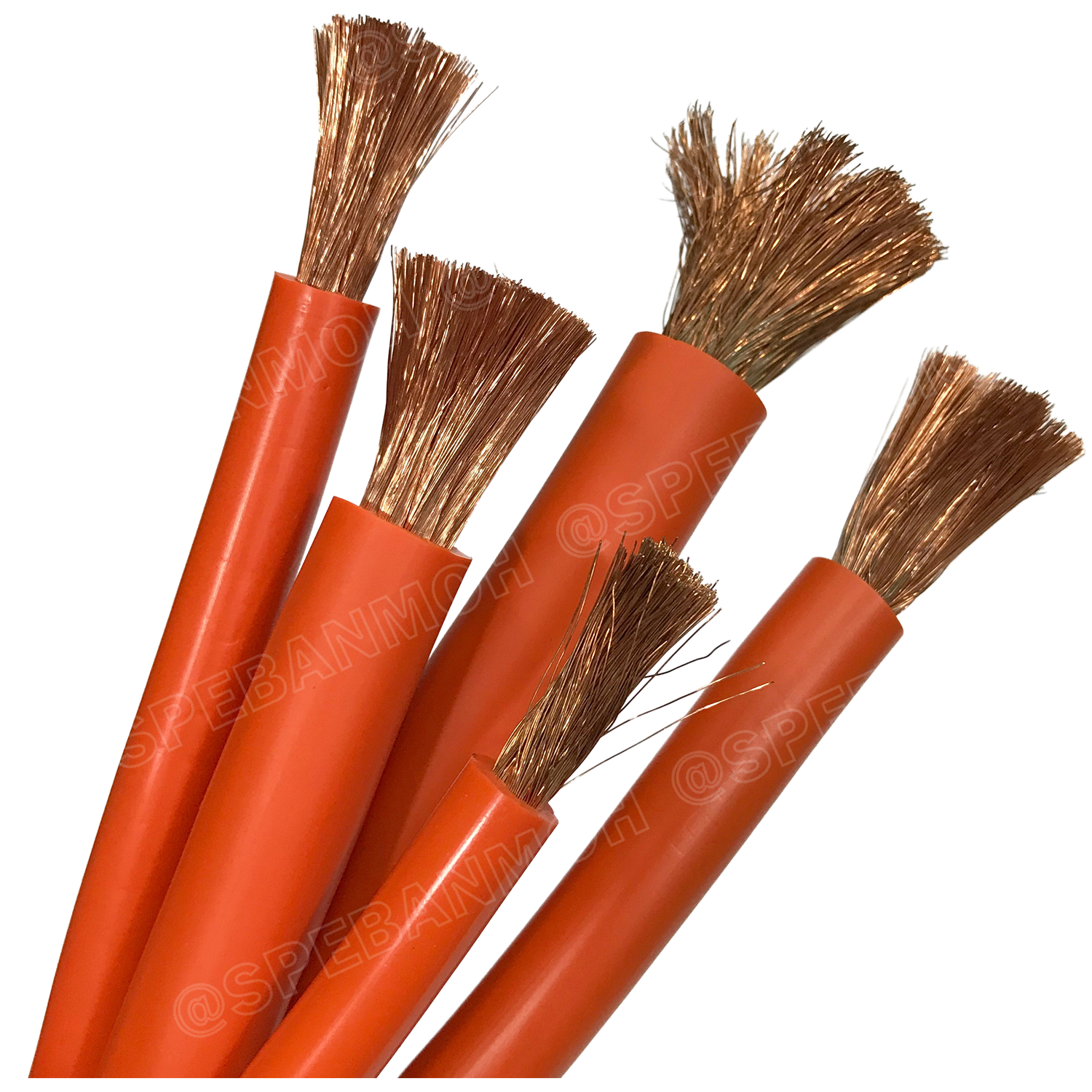 [ 1 เมตร ] HB-BAT-50 50 mm² สายเชื่อม แบต สีส้ม Orange อ่อน ยางสังเคราะห์ Weding Cable สายแบตเตอรี่รถยนต์ Battery Cable พ่วงแบต สายเชื่อมสีส้ม ทองแดงแท้ Super stranded bare copper with double rubber insulation Cable