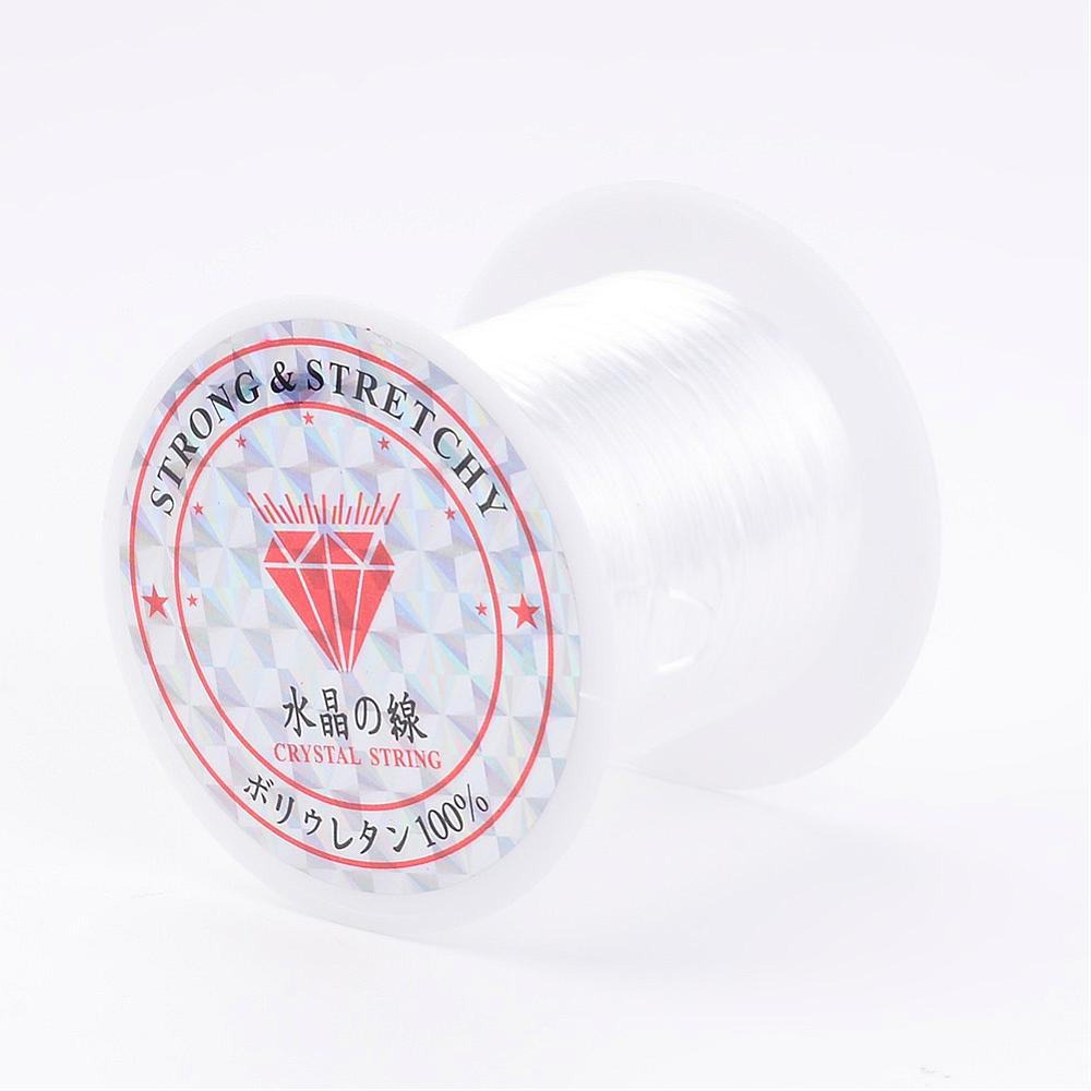 เอ็นยืดเส้นแบนไฟเบอร์สีขาว 0.8มม. 1 ม้วนยาว 10 เมตร