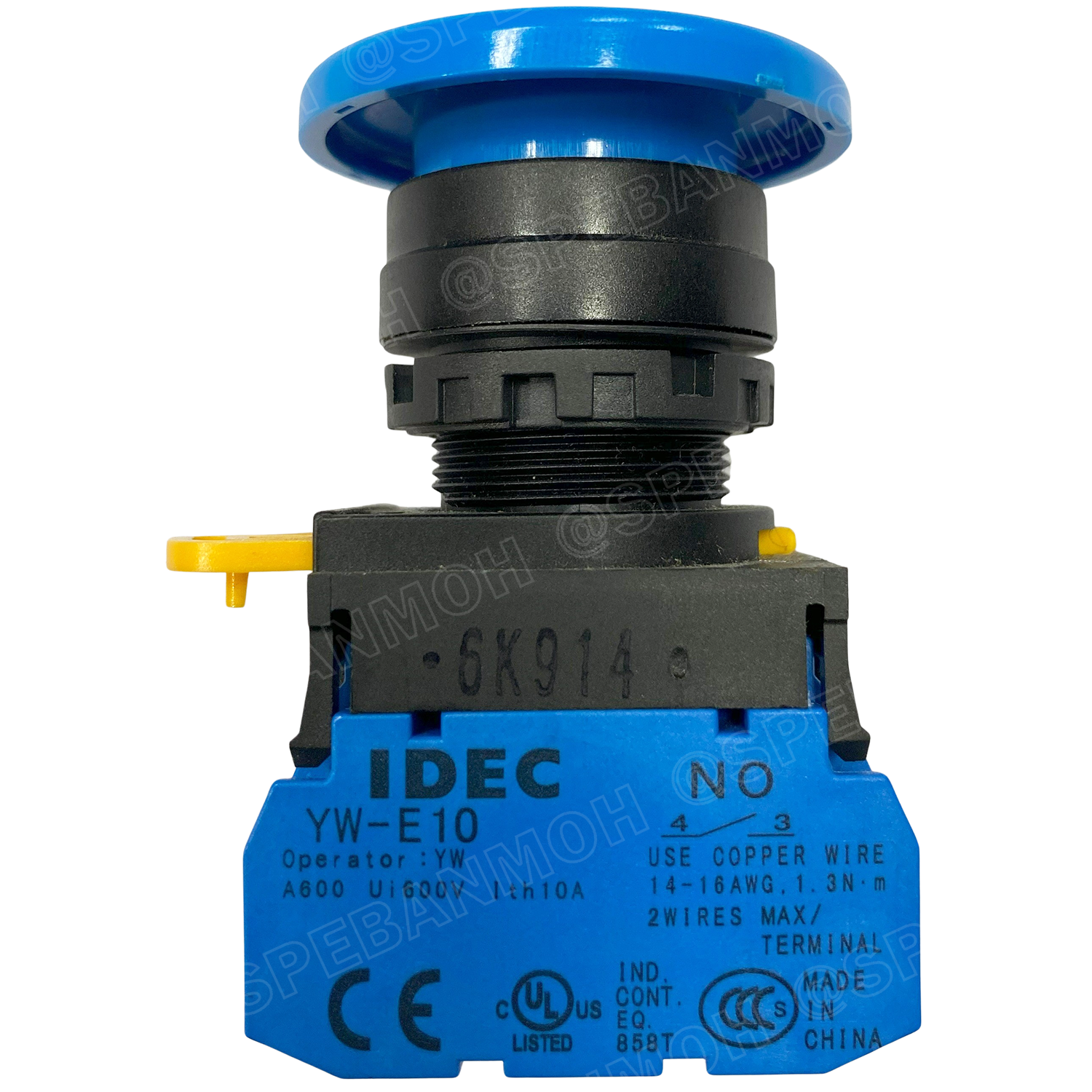 [ 1ชิ้น ] YW1B-A4E10 สวิทช์ กดติดกดดับ สีน้ำเงิน Blue 1NO IDEC ไอเดค สวิทช์คอนโทรล 22mm Push Button Switch สวิทช์ไฟ กดค้าง Maintained สวิทช์กด คอนแท็คเสริม NO สวิทช์ไฟฟ้า 22 มิล Control Switches สวิทช์หน้าตู้ 22มิล