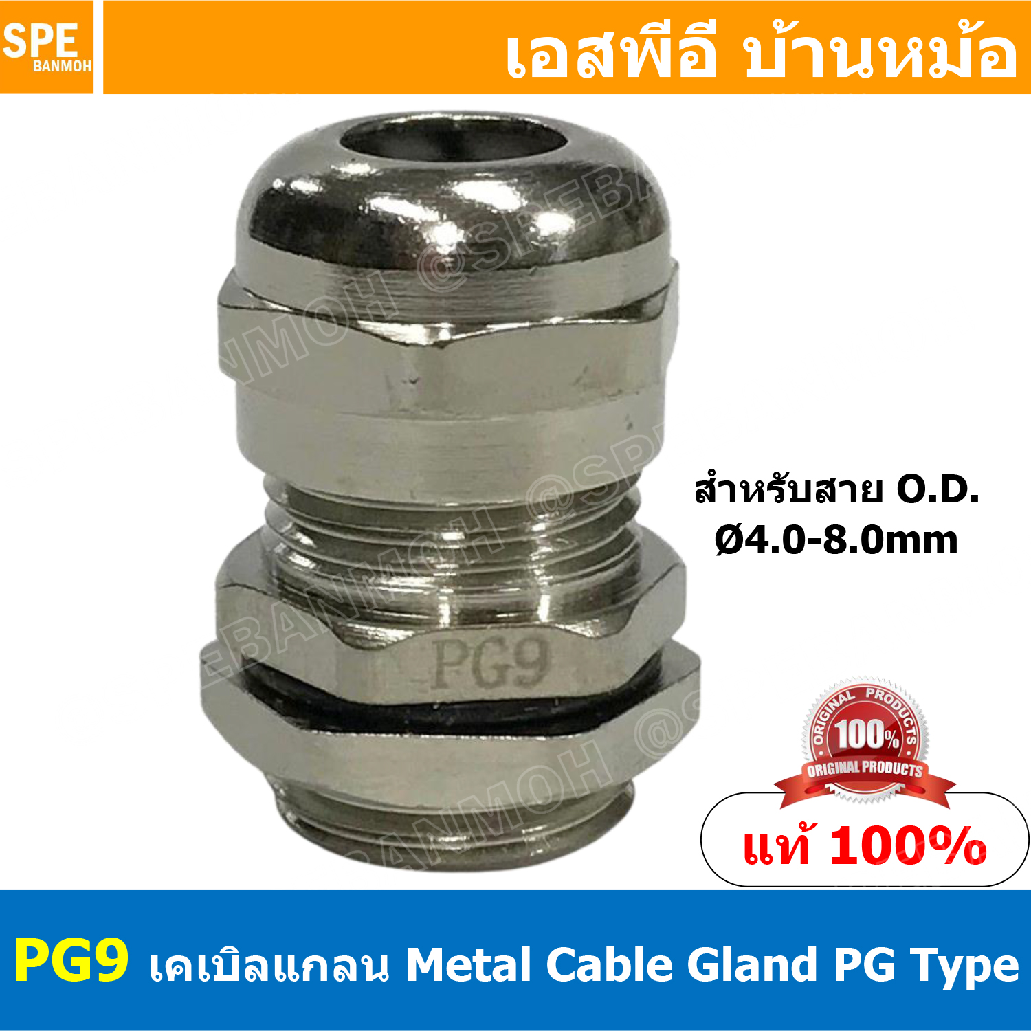 [ 2ชิ้น ] CBGL PG-9 เคเบิลแกลนหล็ก Cable Gland PG-Type PG9 เคเบิลแกลน ที่ล็อคสายไฟ เคเบิ้ลแกลนด์ IP68 กันน้ำ ที่ยึดสายไฟ ที่ล็อคสายไฟ METAL CABLE