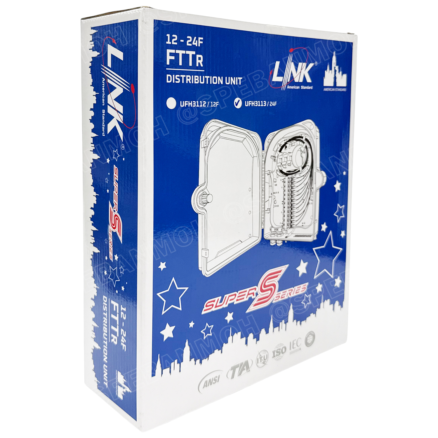 [ 1 ชิ้น ] UFH3113 FTTR DISTRIBUTION UNIT 24 SC/APC Adapter & Pigtail PON PLASTIC Indoor Outdoor Terminal Box กล่องพักสายไฟเบอร์ออฟติก 24ช่อง กล่องรวมสายและกระจายสายไฟเบอร์ FIBER TERMINAL BOX and CABINET and JUNCTION BOX