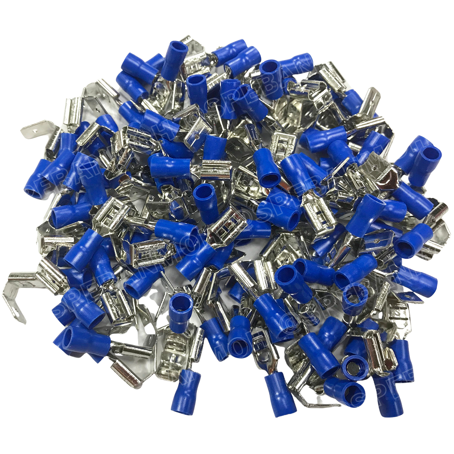 [ 100 ตัว/ถุง ] PBDD 2-250 น้ำเงิน Blue หางปลาเสียบแยกสายไฟ Insulated Piggy Back Disconnect หางปลาเสียแอร์ แยกสายสายไฟ Insulated Terminal เทอร์มินอล หางปลาย้ำสายไฟ หางปลา หางปลาหุ้ม หางปลาแฉก Terminal Crimping หางปลาหุ้มฉนวน หางปลากลม