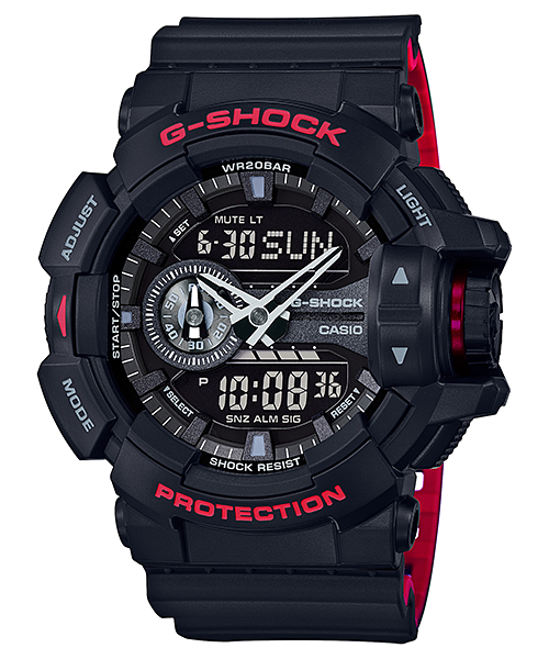 CASIO G-SHOCK รุ่น GA-400HR-1ADR สีดำ แดง สินค้าของเเท้ รับประกันศูนย์ CMG 1ปี