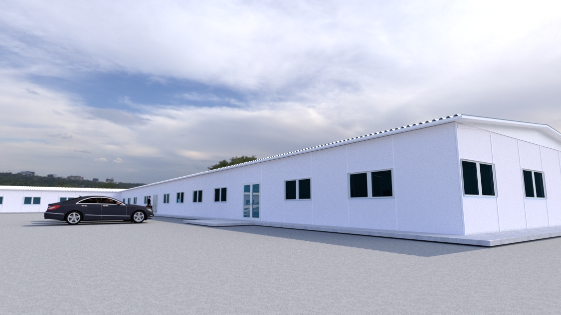 โกดังสำเร็จรูปHW-HC 12x96x3mผนังหลังคาEPSโฟม