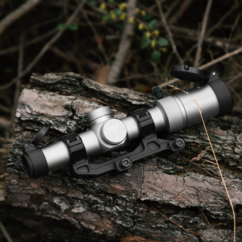 กล้องติดปืน กันน้ำ กันกระแทก มีไฟเส้นเล็ง 2 สี T-EAGLE ER 1.2-6X24 IR HK SILVER