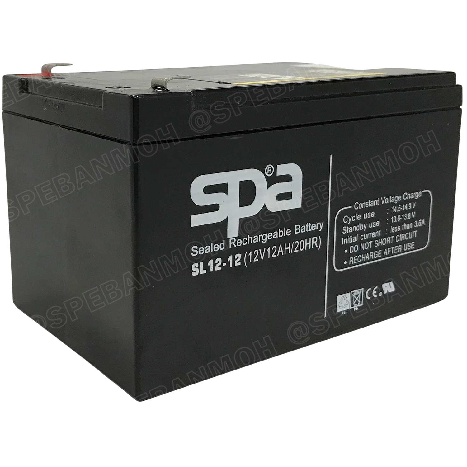 SL12-12 SPA Battery 12V 12A แบตเตอรี่แห้ง สำรองไฟ 12V 12Ah แบตเตอรี่สปา แบตเตอรี่ SPA แบตแห้ง SPA แบต UPS ไฟฉุกเฉิน ระบบเตือนภัย แบตเครื่องสำรองไฟ แบตไฟฉุกเฉิน แบตUPS แบตเตอรี่แห้ง SPA Valve Regulated Lead Acid Battery แบตเตอรี่ชนิดแห้ง ไม่ต้องเติม