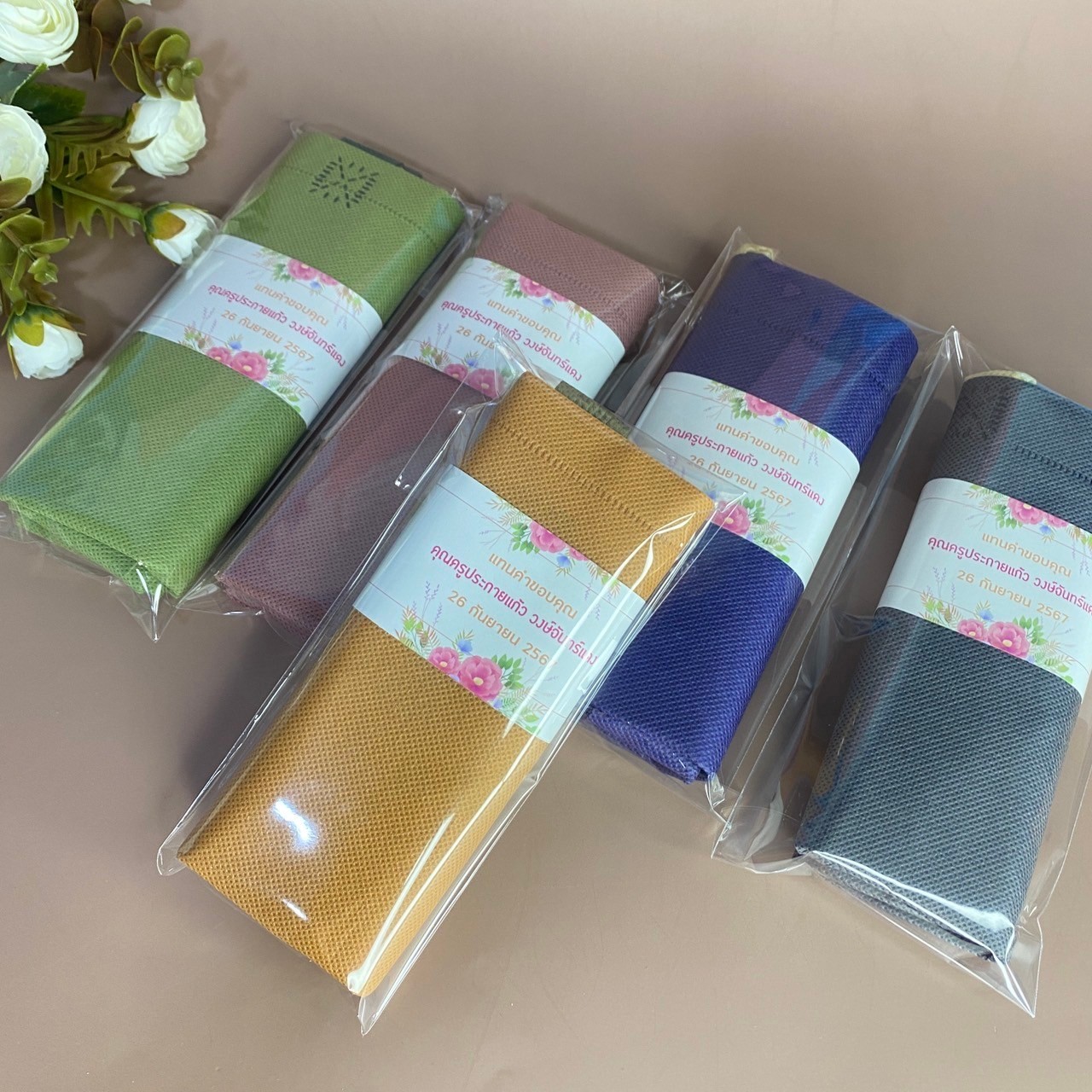 กระเป๋าผ้าสปันพาสเทลขนาด 15.5x13.5x4 นิ้ว/คละสี /25p