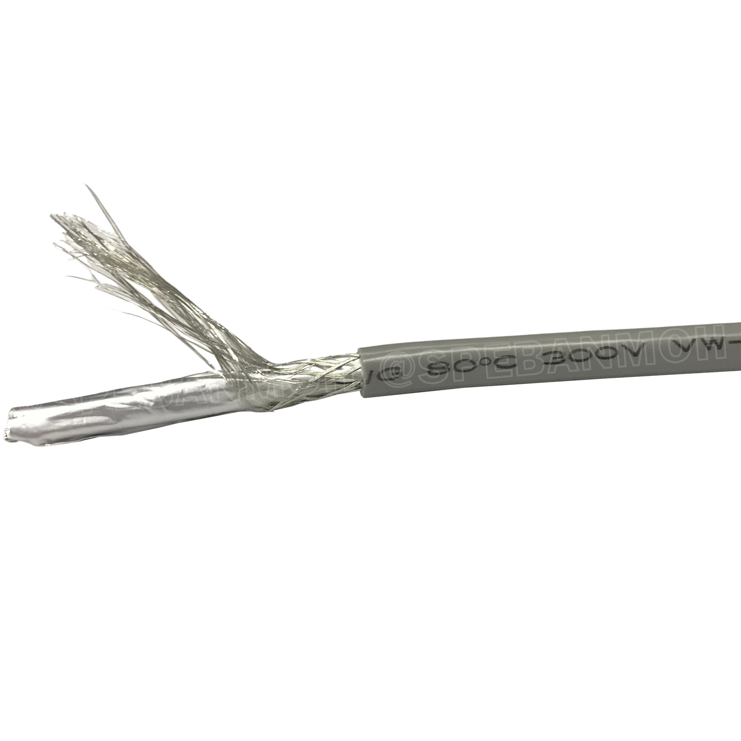 [ 1 เมตร ] MD-2464-BS-18AWG-04C ชีลรอบ สีเทา Grey สายมัลติคอร์ 4 คอร์ ขนาด 18AWG 4Cx18AWG UL2464 300V 80°C AWG18 เบอร์ 18 สายชีลรอบ Braid Shielded Multicore Cable 8C Computer Cable TCU Tinned Stranded Copper AWM 2464 18AWG VW-1 80°C 300V E150612