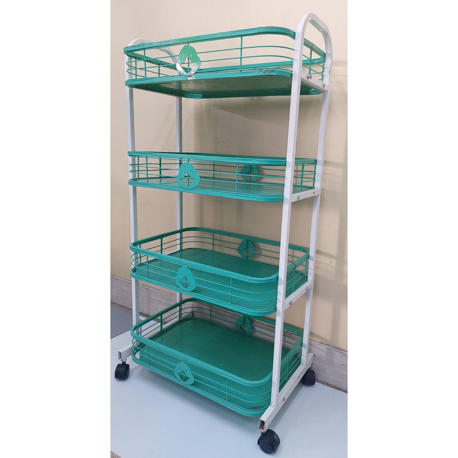 ชั้นวางอเนกประสงค์ รุ่นรั้ว 4ชั้น ขนาด 40x60x125cm. มีล้อเลื่อน ชั้นวางของ ชั้นวาง ชั้นใส่ของ ชั้นมีล้อเลื่อน