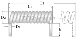 CBS-6C05-L250 สายไฟสปริง(Spiral Cable) 6C x 0.5 sq.mm