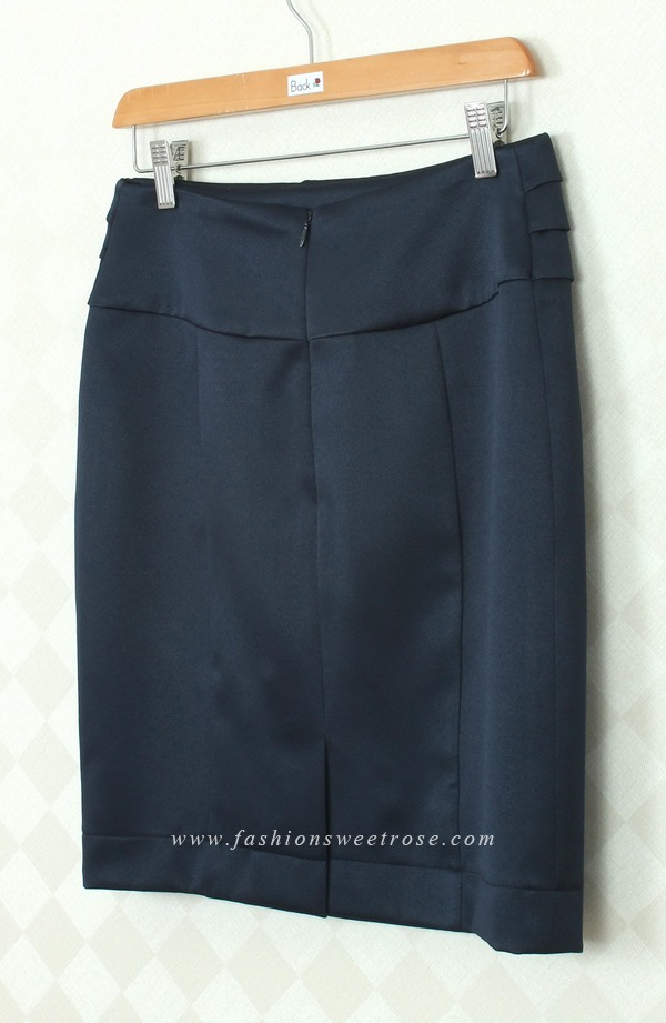 SK-309 กระโปรงแฟชั่น&ทำงาน ทรงสอบ ผ้า ZARA สีน้ำเงิน