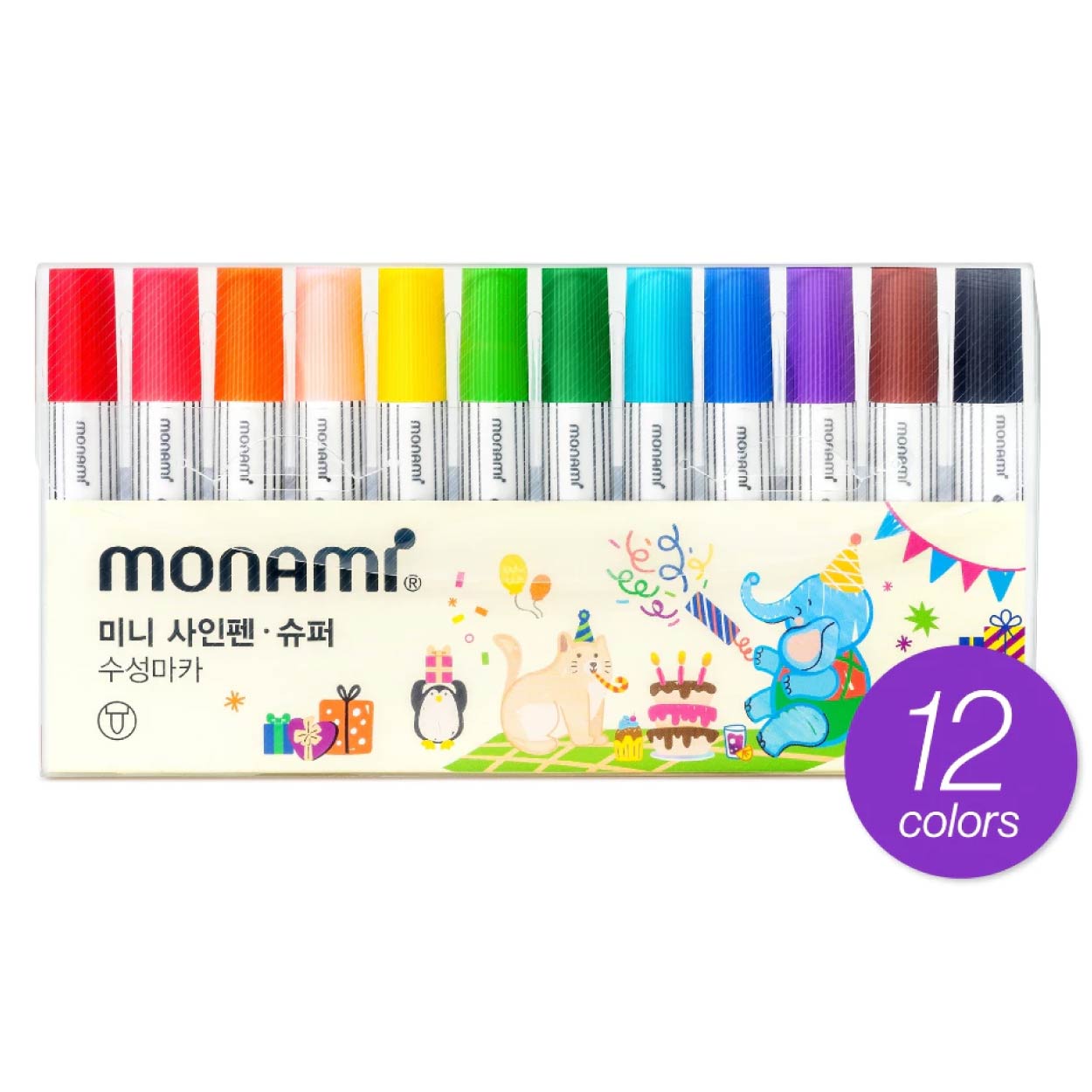 ปากกาสีน้ำ ปากกาเมจิก Monami Mini Sign Pen super โมนามิ รุ่น มินิ ไซน์เพน ซูเปอร์ ชุด 6 สี / 12 สี