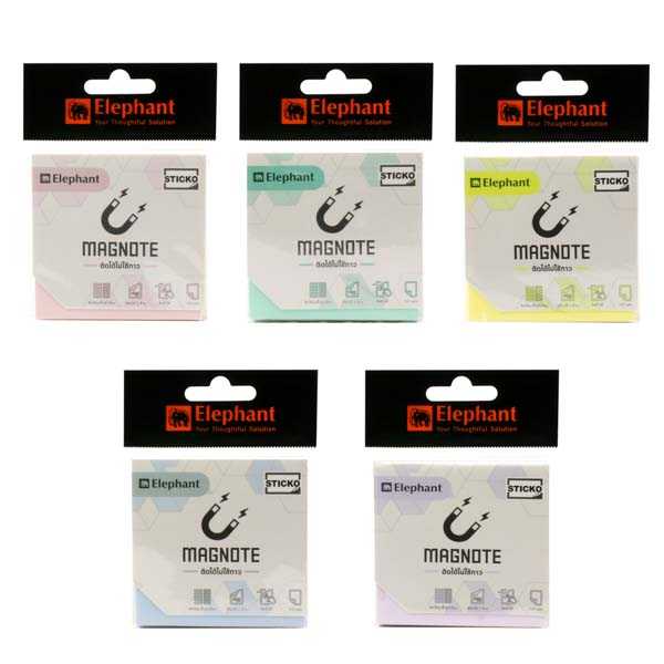 แม็กโน๊ต กระดาษโน๊ตแม่เหล็ก โพสอิทแม่เหล็ก ขนาด 3x3 สีพาสเทล ตราช้าง