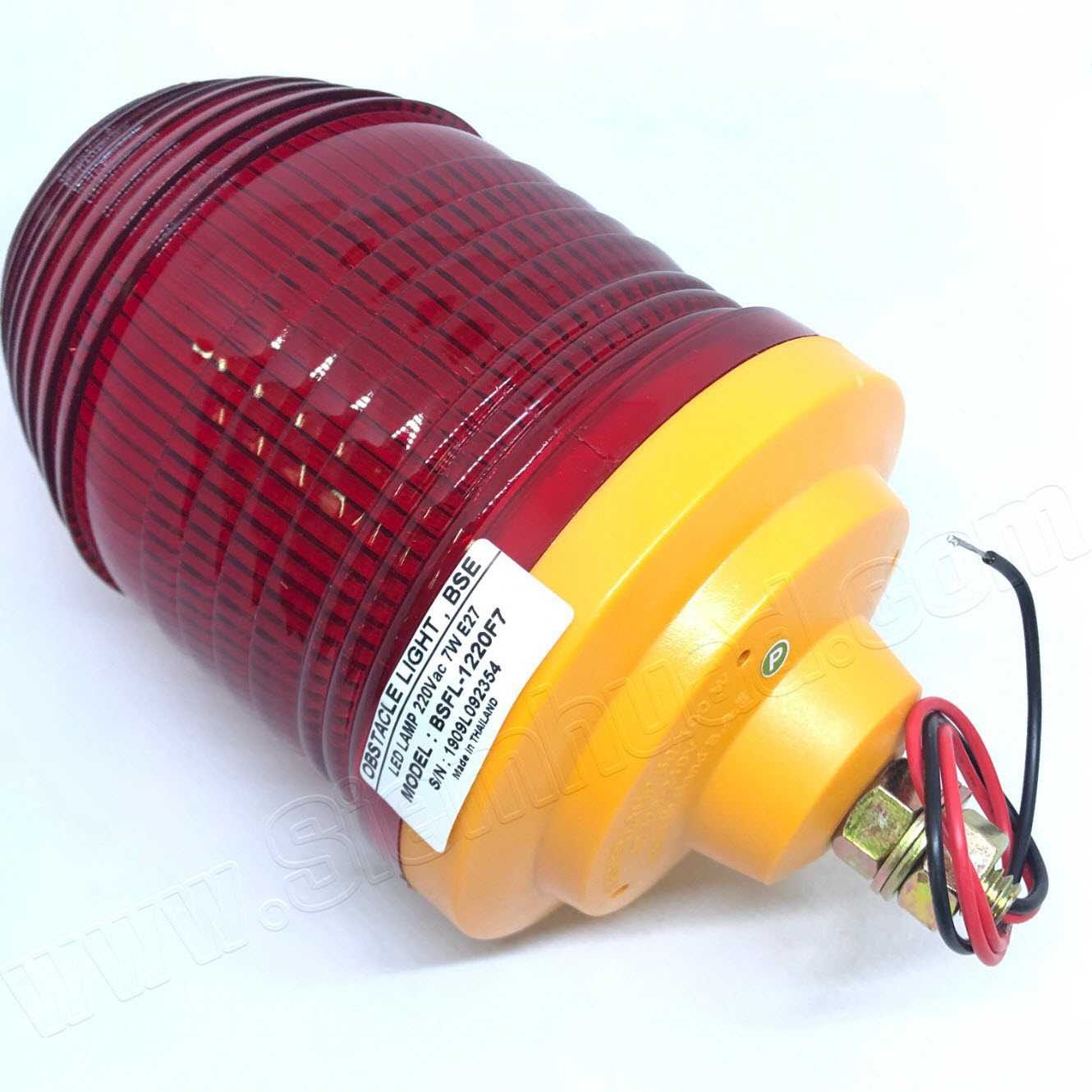 โคมไฟสัณญาณเตือนทางอากาศ หลอด LED หลอดไส้กันสะเทือน OBSTACLE LIGHT (BSE) BSFL-1220F7 (รุ่นไฟกระพริบอัตโนมัติ)