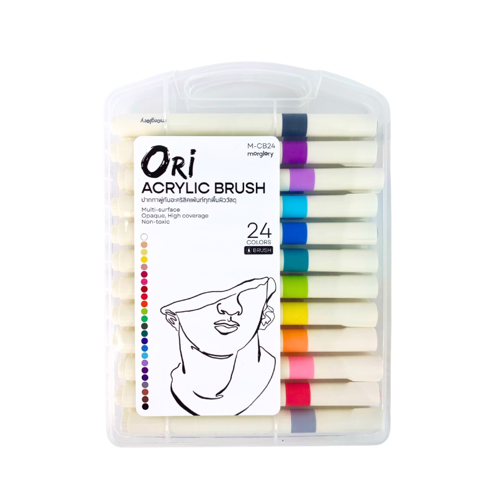 ปากกาอะคริลิค ปากกามาร์คเกอร์ หัวบรัช หัวพู่กัน ORI Acrylic Brush ขนาด 12 / 24 /48 สี / skin tone
