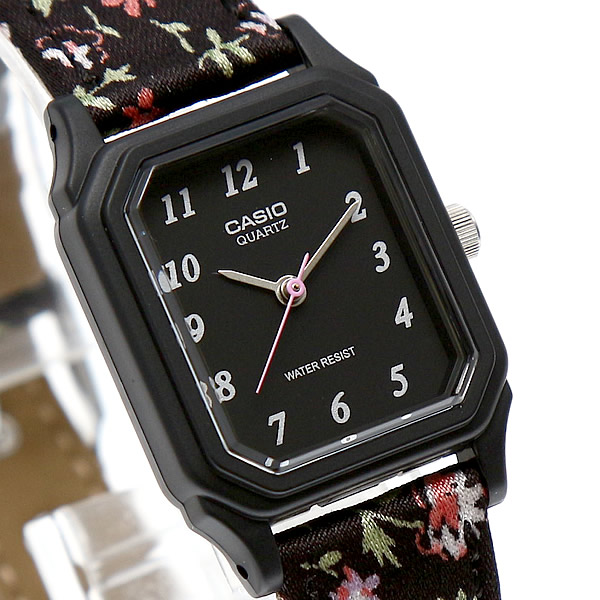 CASIO Standard รุ่น LQ-142LB-1BDF สีดำ สายผ้า ลายดอกไม้ สินค้าของเเท้