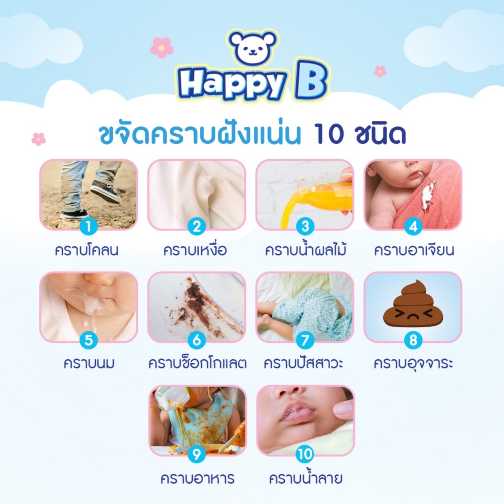 HAPPY B BABY DELICATE FABRIC WASH 3000ml . น้ำยาซักผ้าเด็ก สูตรผสมออร์แกนิค ขจัดกลิ่นอับแม้ตากในที่ร่ม