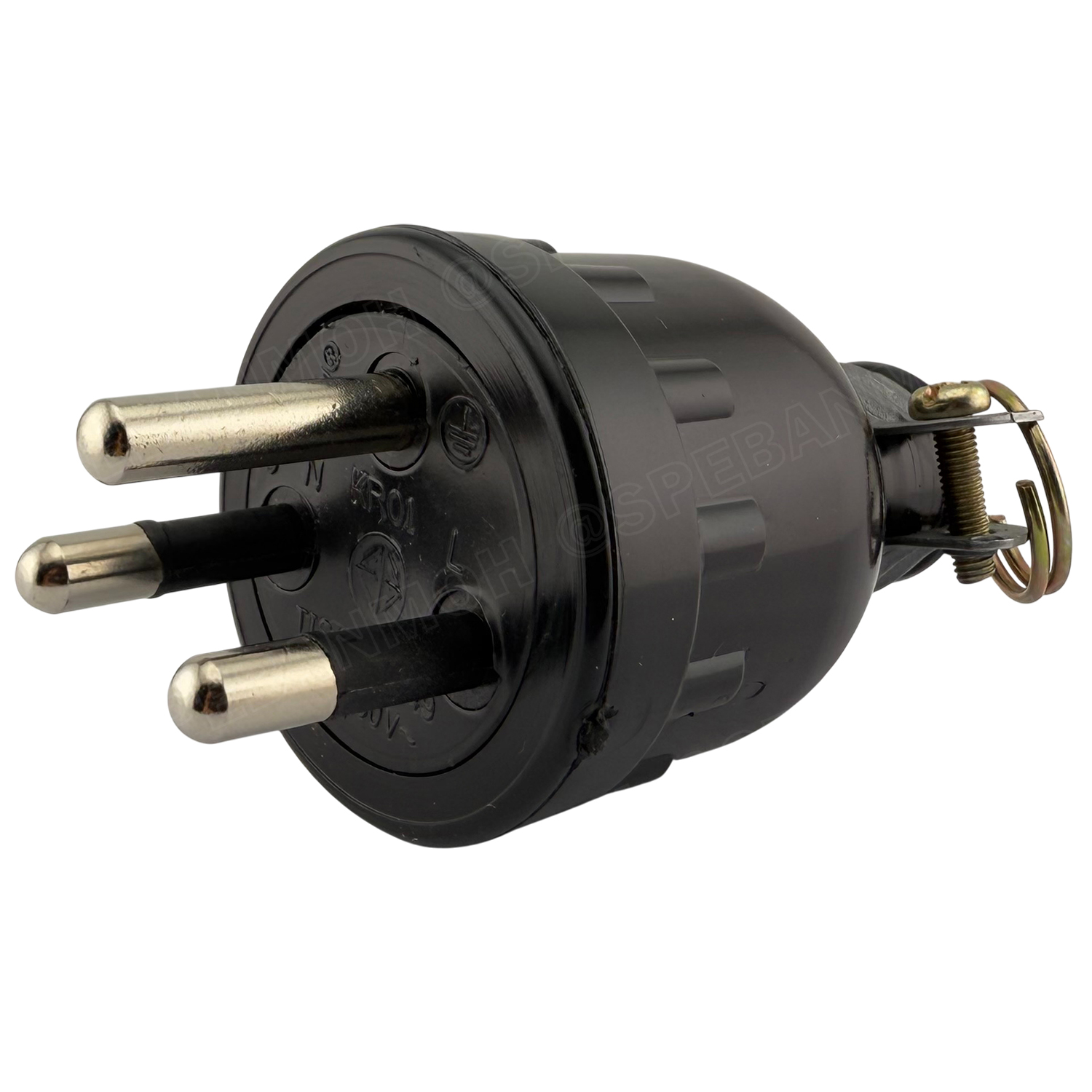 [ 1 ชิ้น ] S-312 ปลั๊กยาง 3 ขากลม มีห่วง SOKAWA สีดำ 16A 250VAC มอก.166-2549 ปลั๊กตัวผู้ มีกราวด์ แบบยาง ปลั๊ก ตัวผู้ หัวปลั๊ก เต้าเสียบ ปลั๊กตัวผู้ โซคาว่า TIS 3500W ขั้วทองเหลือง AC Plug 16แอมป์ สำหรับต่อสายไฟ