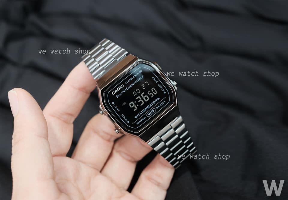 CASIO รุ่น A168WGG-1BDF สีเทา ระบบ ดิจิตอล สินค้าของเเท้ รับประกันศูนย์ CMG GREY COLOUR