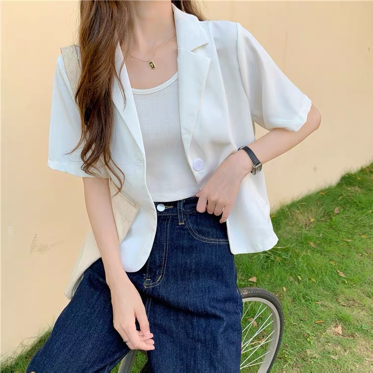 Summer mini blazer - เสื้อคลุมเบลเซอร์มินิ แขนสั้น