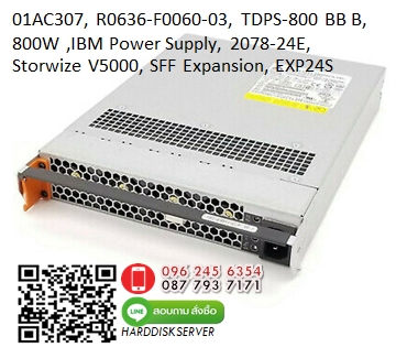 01AC404, IBM 800W, AC Power Supply, Storwize V5000 Gen2, 2078-124