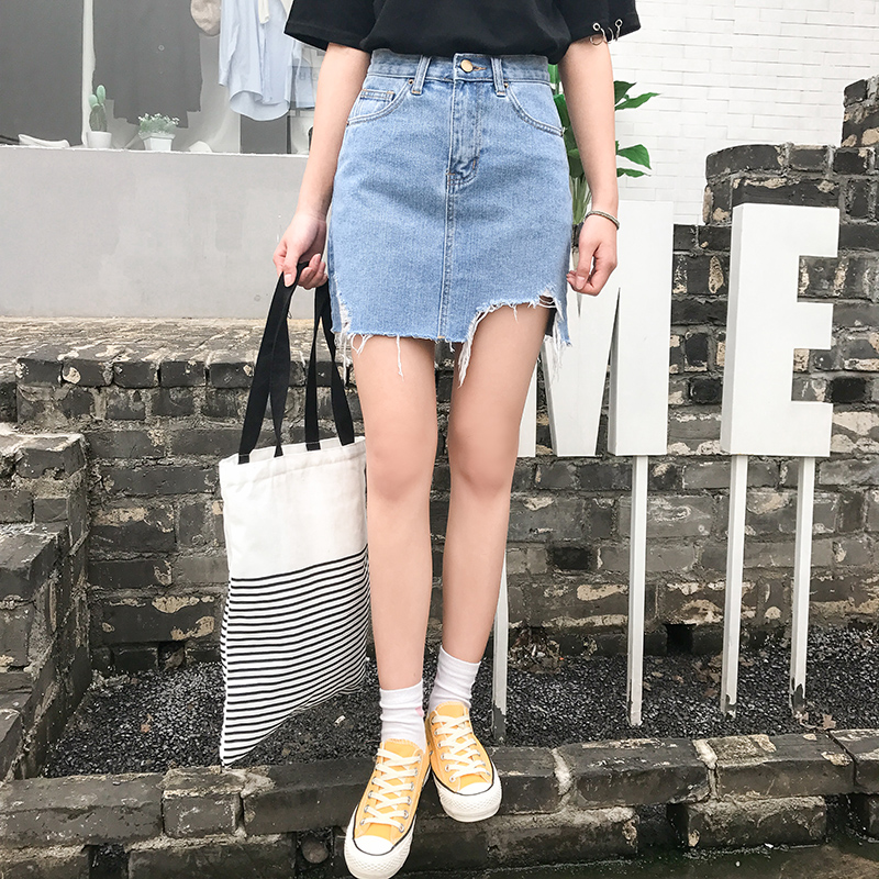 กระโปรงยีนส์ฟอก สีซีด